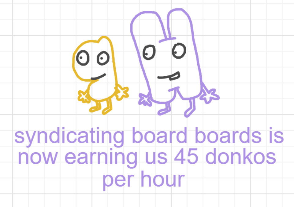 A panel from What's The Point, episode five of the Board Boards object show by Furretwalk/WalkingFurret.